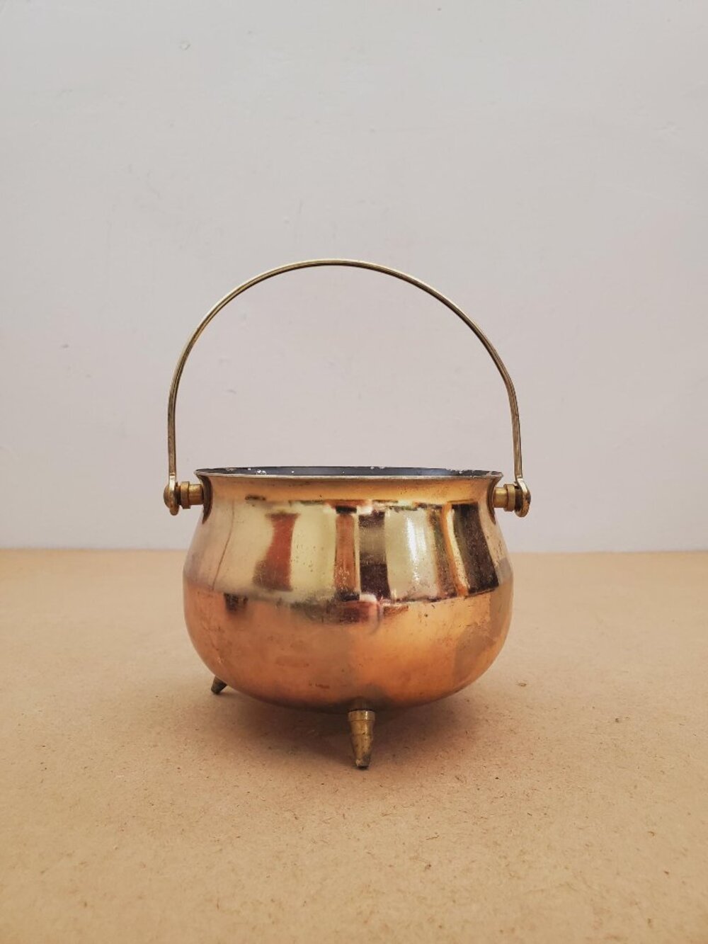 Vintage 1960s Metal Planter, Air Plant Holder, Succulent Pot, Metal Plant Pot,